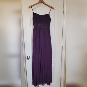 City Triangles Deep Purple Plum Evening Gown Dress